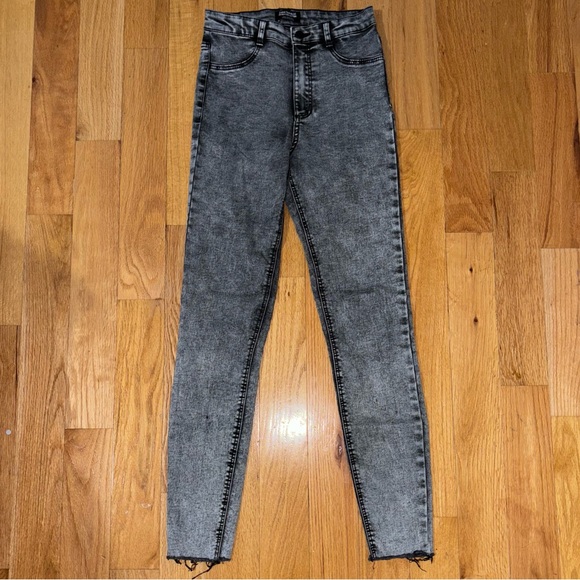 Zara Trafaluc Denim Collection Stone Wash Stretch jeans with frayed hem - Picture 2 of 9